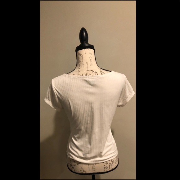 White bow knot vneck top - Picture 6 of 9
